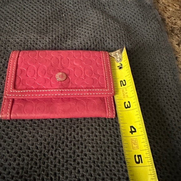 Coach Pink Key Card Holder - EUC - with Monogram Embossing - Picture 3 of 8